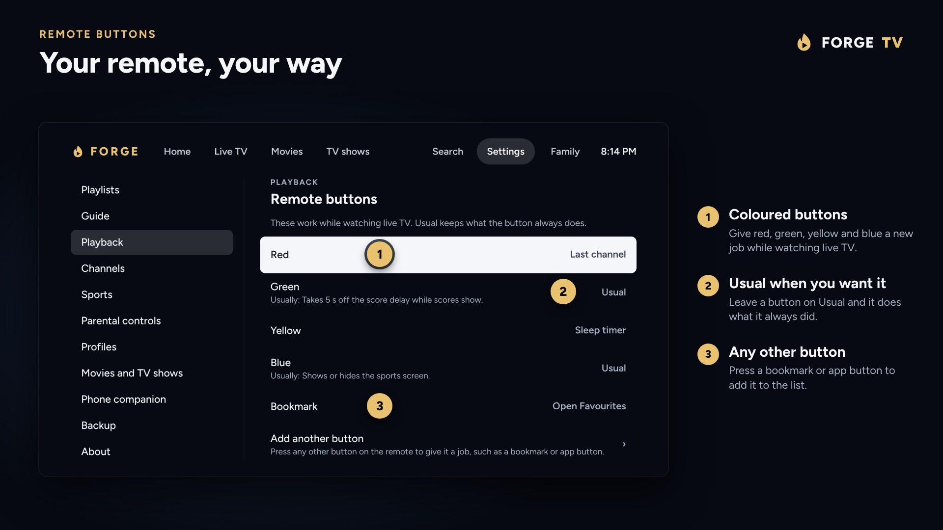 Remote buttons: give the coloured buttons a new job